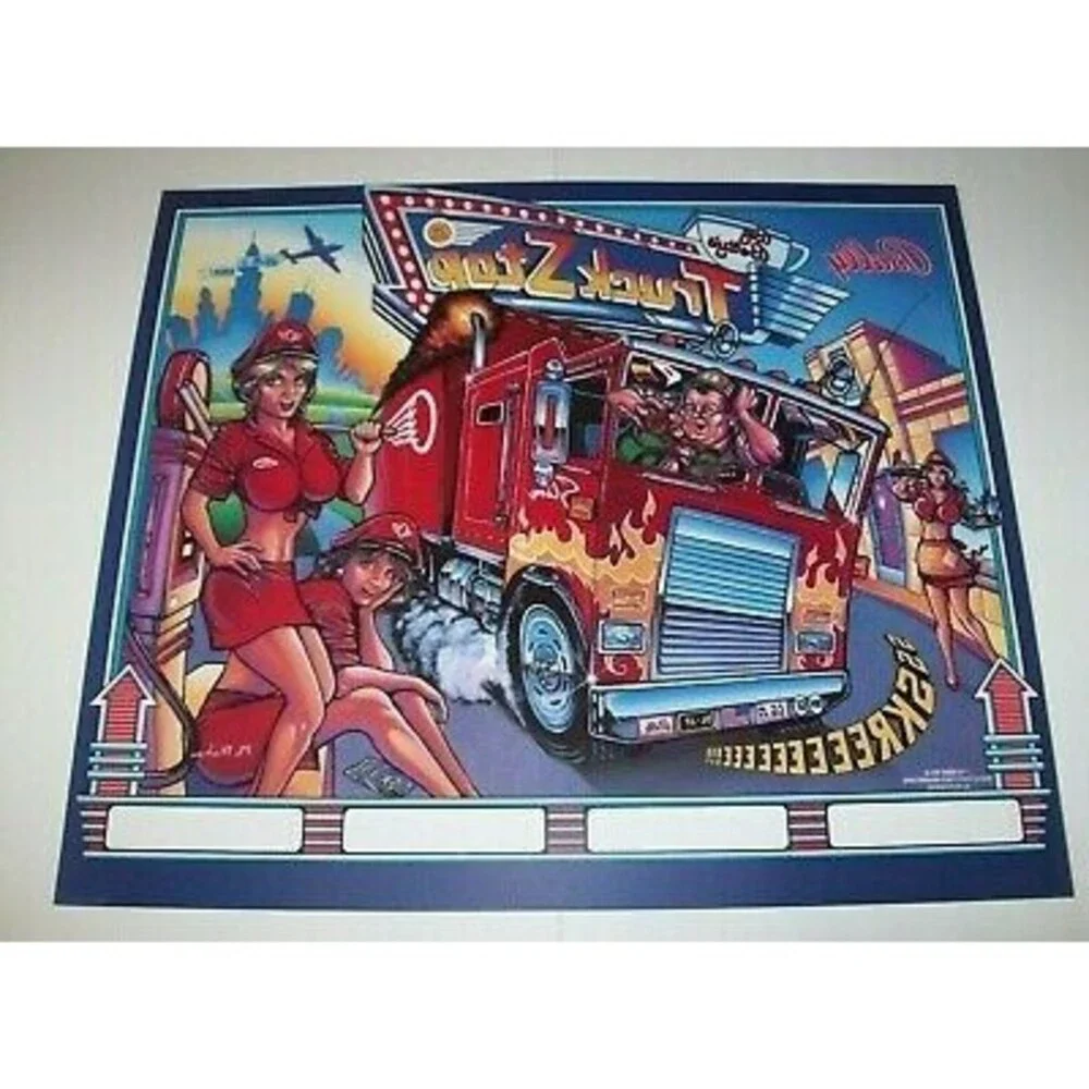 Bally Truck Stop Pinball TRANSLITE Original NOS Game Artwork Big Rig Trucking